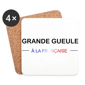 Grande gueule à la française - Dessous de verre (lot de 4) - blanc - Devant