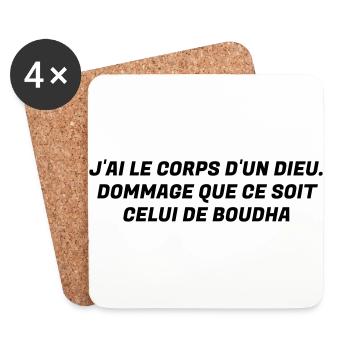 Humour - Drôle - Blague - Rire - Fun - Cool - Dessous de verre (lot de 4) - blanc - Devant