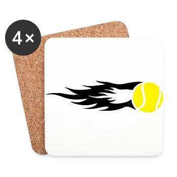 Tennis ball on fire - Coasters (set of 4) - white - Front