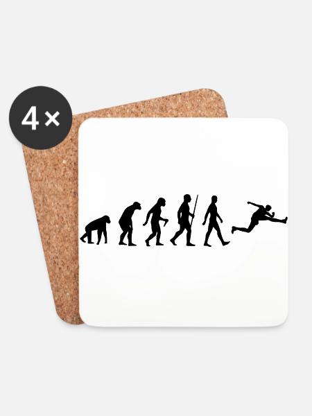 Weitsprung Evolution Leichtathletik Hürdenlauf Ape - Untersetzer (4er-Set) - Weiß