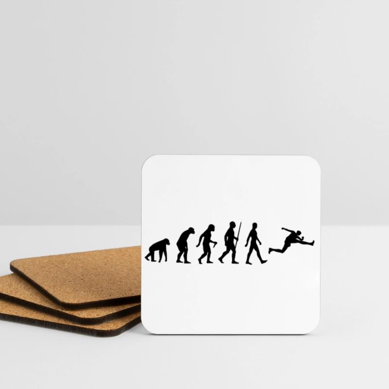 Weitsprung Evolution Leichtathletik Hürdenlauf Ape Untersetzer (4er-Set)