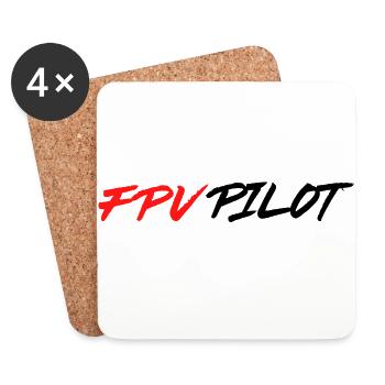 FPV Pilot - Dessous de verre (lot de 4) - blanc - Devant