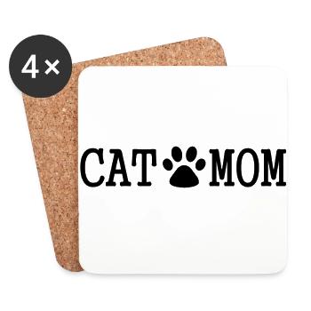 Cat, Katze, Animal, pet, Haustier - Untersetzer (4er-Set) - Weiß - Vorne