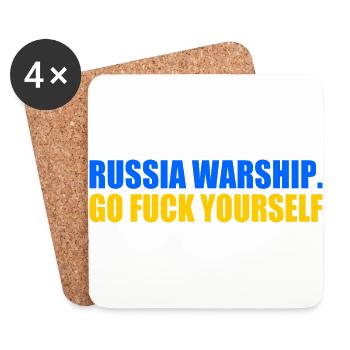 russian warship go f yourself - Untersetzer (4er-Set) - Weiß - Vorne