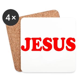 Jesus - Untersetzer (4er-Set) - Weiß - Vorne