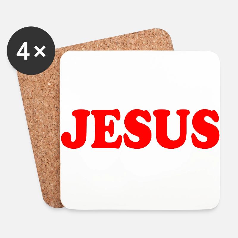 Jesus - Untersetzer (4er-Set) - Weiß