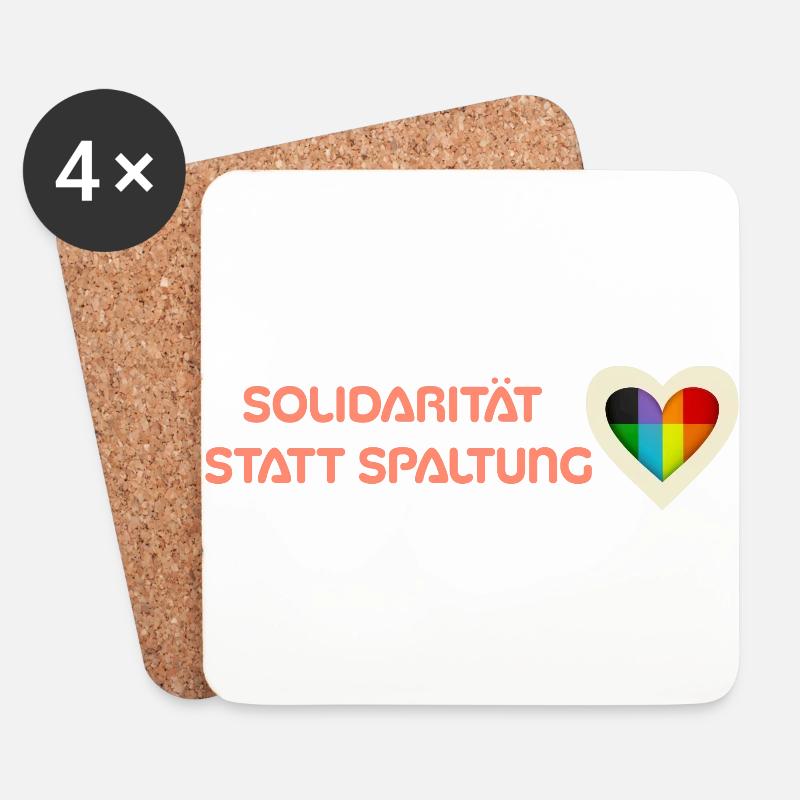 Solidarität statt Spaltung - Untersetzer (4er-Set) - Weiß