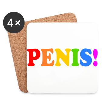 Penis - Untersetzer (4er-Set) - Weiß - Vorne