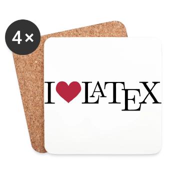 I love LaTeX - Dessous de verre (lot de 4) - blanc - Devant