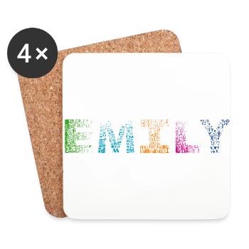 Emily Letter Name - Coasters (set of 4) - white - Front