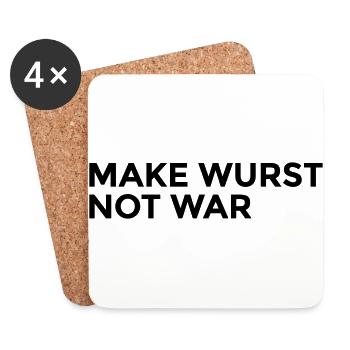 make wurst not war - Coasters (set of 4) - white - Front