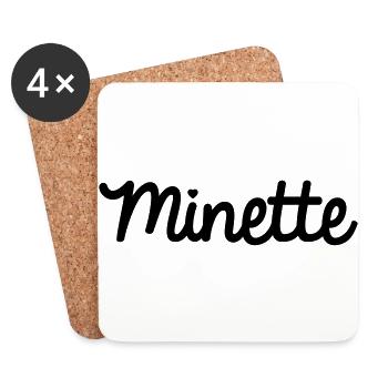 Minette - Dessous de verre (lot de 4) - blanc - Devant