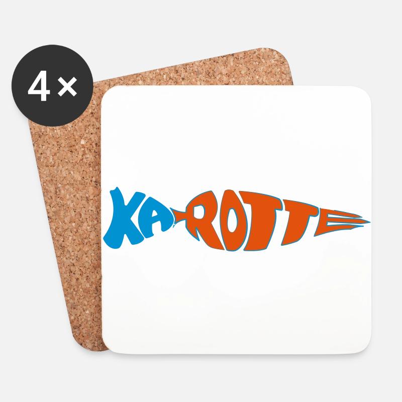Karotte - Untersetzer (4er-Set) - Weiß