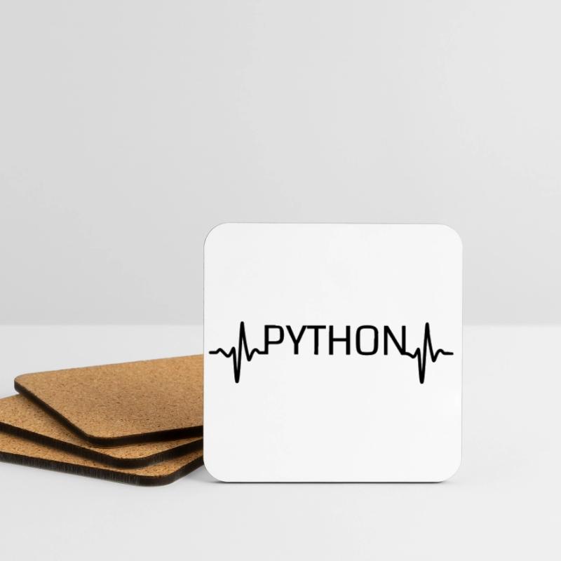 Herzschlag-Python Untersetzer (4er-Set)