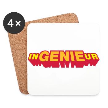 Im Ingenieur steckt das Genie - Untersetzer (4er-Set) - Weiß - Vorne