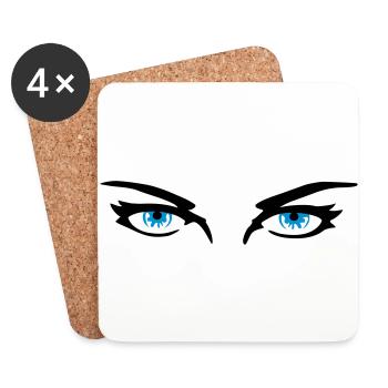 Augen - Eyes - Untersetzer (4er-Set) - Weiß - Vorne