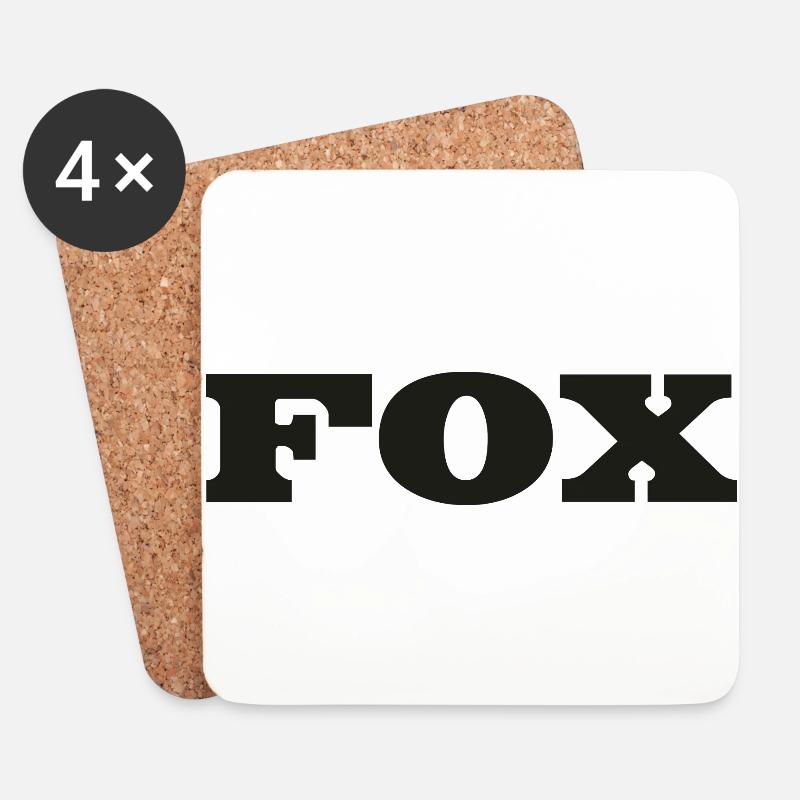 Fuchs Logos - Untersetzer (4er-Set) - Weiß