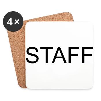 STAFF (Customizable) - Coasters (set of 4) - white - Front