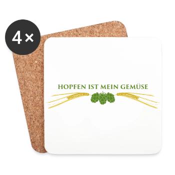 Hopfen ist mein Gemüse - Untersetzer (4er-Set) - Weiß - Vorne