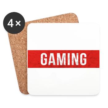 Gaming - Roter Block Scratch - Untersetzer (4er-Set) - Weiß - Vorne
