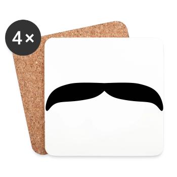 Moustache 2 - Coasters (set of 4) - white - Front