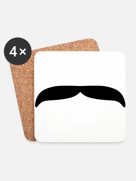 Moustache 2 - Coasters (set of 4) - white