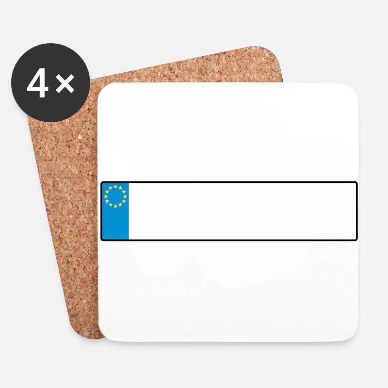 license plate europe_g1 - Coasters (set of 4) - white