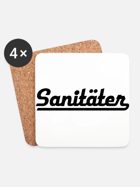 Sanitäter - Untersetzer (4er-Set) - Weiß