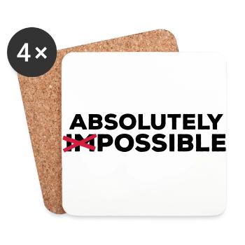 absolutely possible möglich Ausweg Lösung Optimist - Untersetzer (4er-Set) - Weiß - Vorne