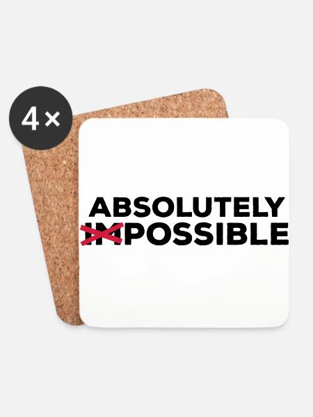 absolutely possible möglich Ausweg Lösung Optimist - Untersetzer (4er-Set) - Weiß