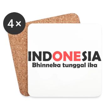 Indonesia Unity in Diversity one - Coasters (set of 4) - white - Front