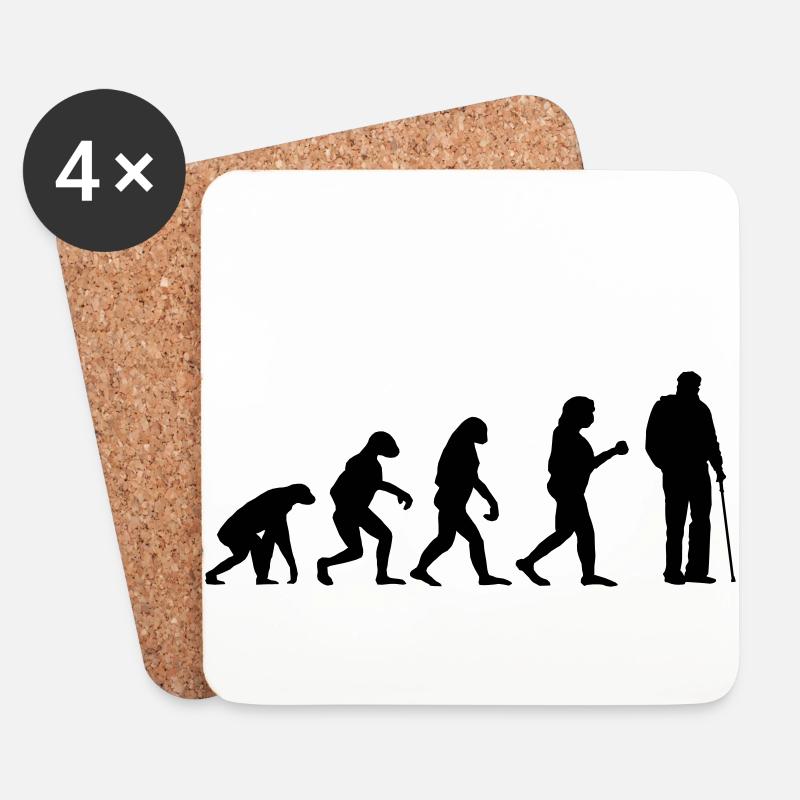 Opa Senior Rentner Evolution Rente Opi - Untersetzer (4er-Set) - Weiß