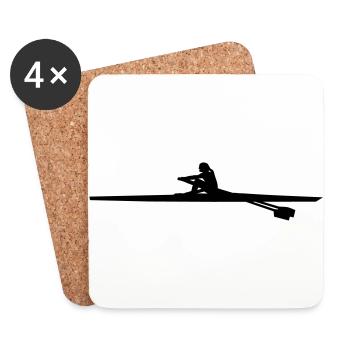 rowing - woman - Coasters (set of 4) - white - Front