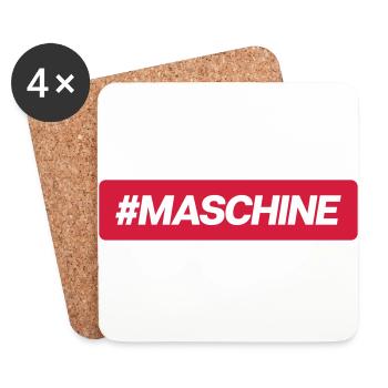 #Maschine - Untersetzer (4er-Set) - Weiß - Vorne