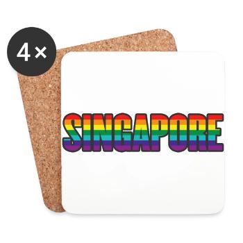 Fierté de Singapour - Dessous de verre (lot de 4) - blanc - Devant