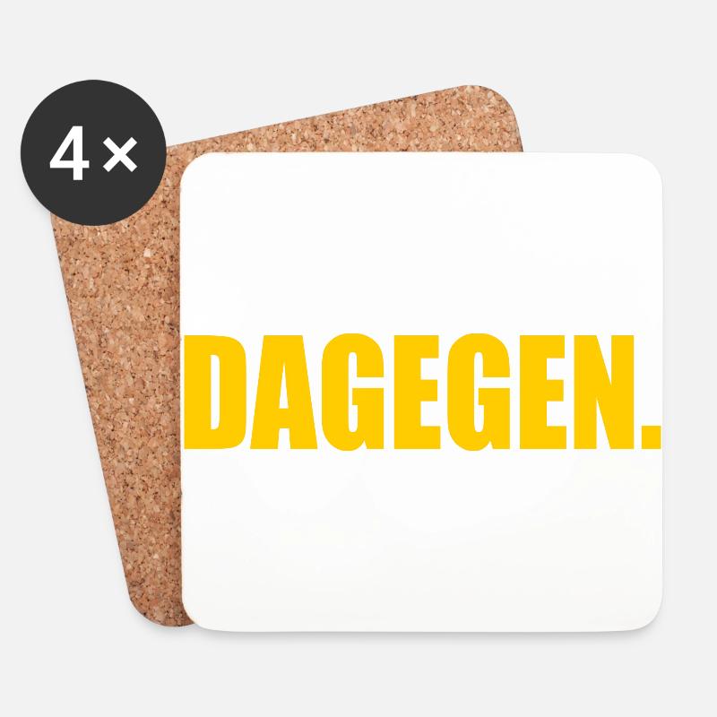 Dagegen - Untersetzer (4er-Set) - Weiß