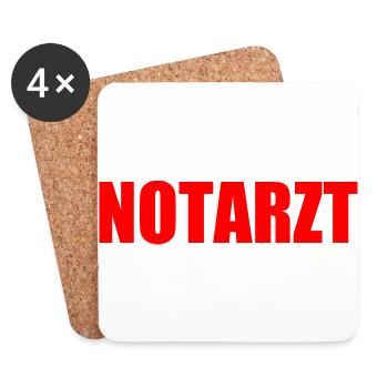 Notarzt - Untersetzer (4er-Set) - Weiß - Vorne