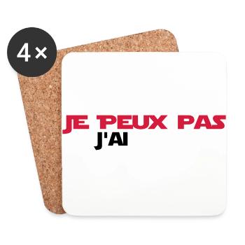 je peux pas j'ai - Dessous de verre (lot de 4) - blanc - Devant