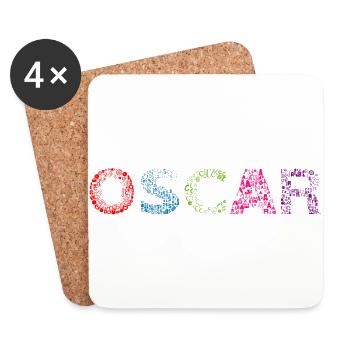 Oscar Letter Name - Coasters (set of 4) - white - Front
