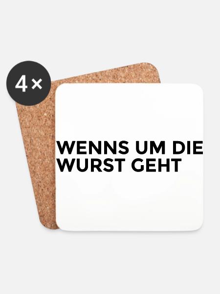 WHEN IT COMES TO THE SAUSAGE - Coasters (set of 4) - white
