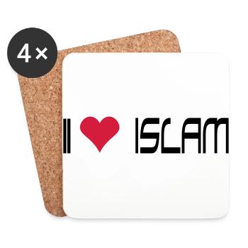 I LOVE ISLAM - Coasters (set of 4) - white - Front