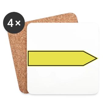 Shield banner place sign place gift redirection - Coasters (set of 4) - white - Front
