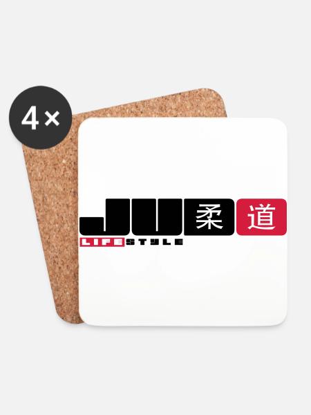judo - Coasters (set of 4) - white