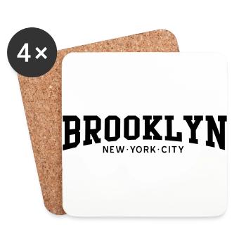 Brooklyn New York City - Dessous de verre (lot de 4) - blanc - Devant