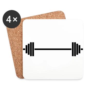 Bodybuilding dumbbell - Coasters (set of 4) - white - Front
