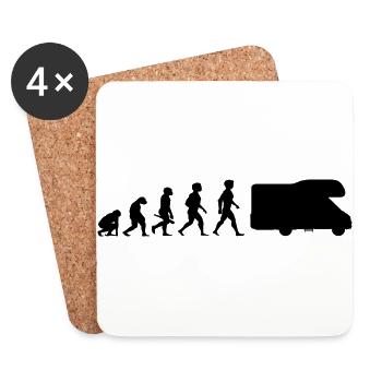 Evolution camping camping camping wohnmobil camping - Dessous de verre (lot de 4) - blanc - Devant