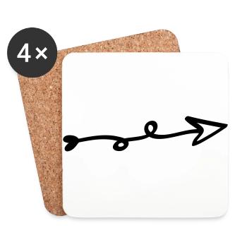 Love dart - heart, arrow, love, cupid, in love - Coasters (set of 4) - white - Front