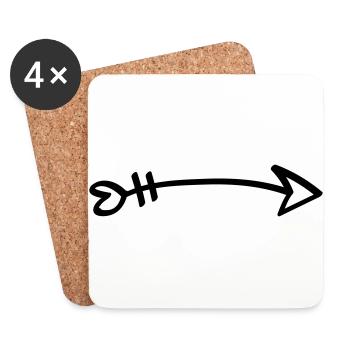 Love Arrow - Heart Arrow Love Cupid In Love Comic - Coasters (set of 4) - white - Front