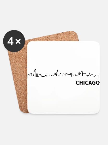 Chicago - Untersetzer (4er-Set) - Weiß