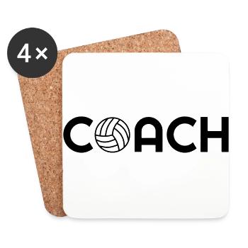 Volleyball - Volley Ball - Volley-Ball - Sport - Coasters (set of 4) - white - Front